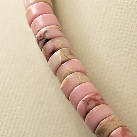 Natural Pink Sea Sediment Imperial Jasper In Assymetrical  Choker/Necklace - Picture 5 of 7